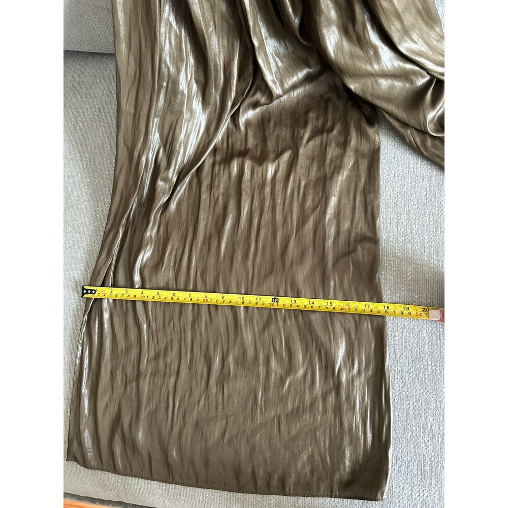 Zara Khaki Olive Liquid Palazzo S Wide Leg Trousers - Picture 10 of 12